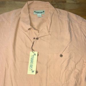 Paradise Cove - 100% Silk Melon Buttondown